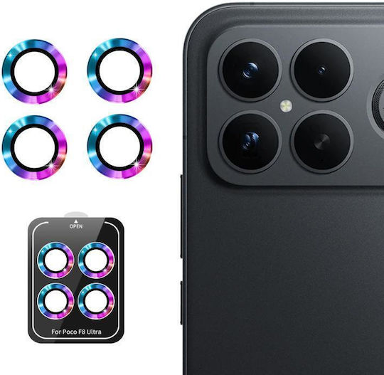Xiaomi Poco F8 Ultra Enkay Hat-prince 9h Rear Camera Lens Aluminium Alloy Tempered Glass Film Colorful
