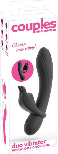 Couples Choice Duo Δονητής Rabbit με Απομακρυσμένο Έλεγχο 20cm Μαύρος