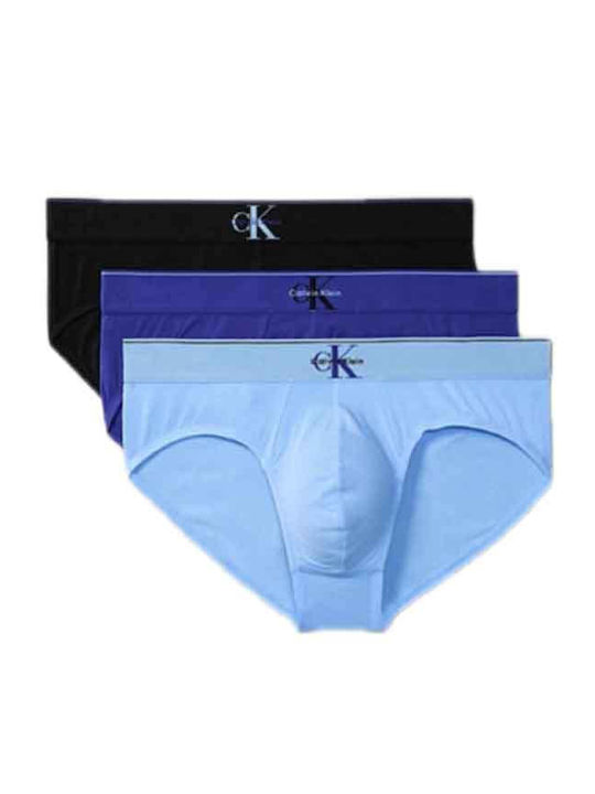 Calvin Klein Men's Slips Black, Cyan, Purple 3Pack