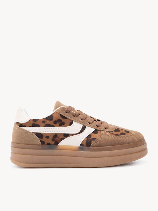 Λεοπάρ Suede Sneakers Flatform Σόλα