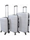 Travel Line Valize De Călătorie Scleroasă Albă Cu 4 Roți Set 3 Bucăți