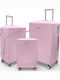 Olia Home Hard Pink Travel Suitcases with 4 Wheels Set of 3 Pieces