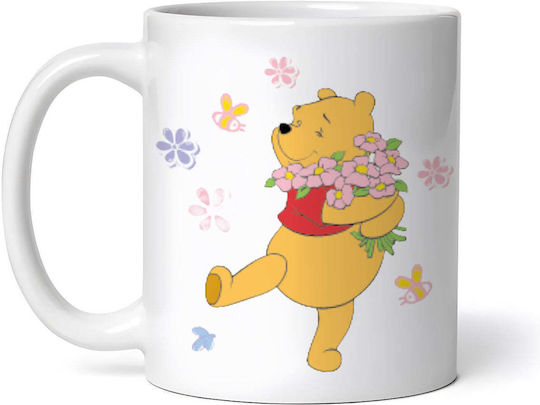 Winnie The Pooh Събиране На Цветя Керамична Бяла Чаша 330мл