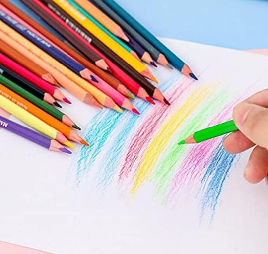Roza Set of 36 Multicolour Coloured Pencils Nature Animals Drawing Craft Set