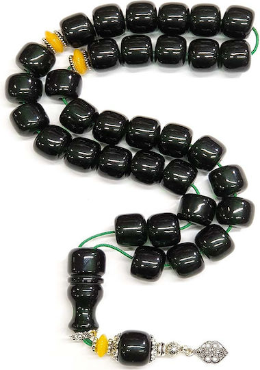 Roloi Komboloi Mastic Worry Beads with 33 Beads Green 36cm