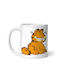 Garfield With Mnoros Κούπα Κεραμική Λευκή 330ml (Προσωποποιημένο)