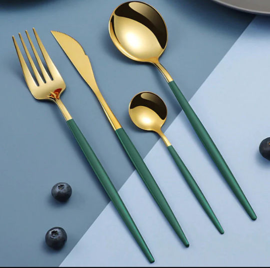 Portuguese Style Set de Tacâmuri Inoxidabil Verzi 24buc