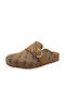 Guess Women's Leather Anatomic Clogs Brown