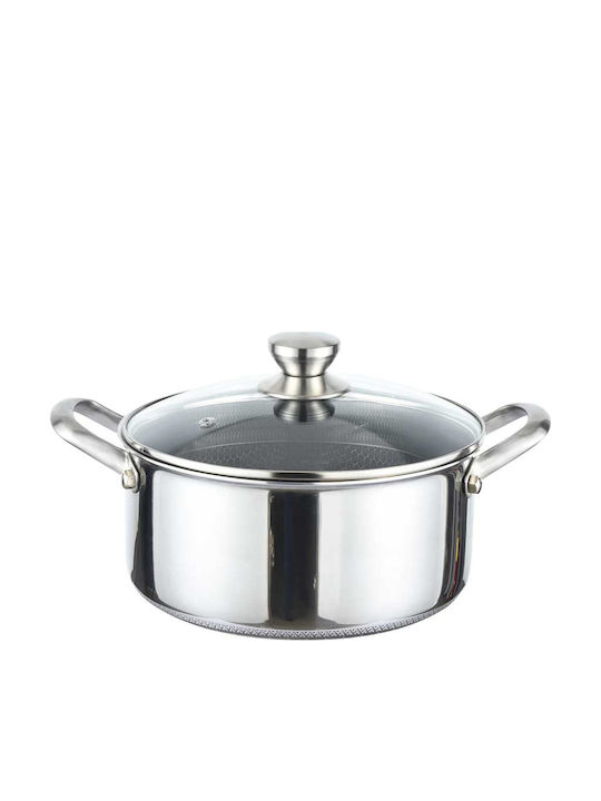 Cheffinger 28cm 8l Pot Non-stick Honeycomb Coating Lid Silver