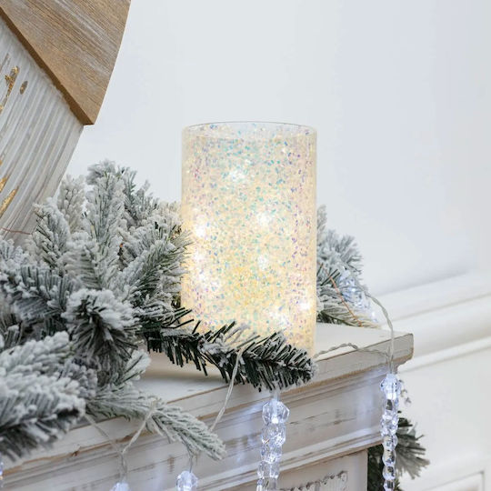 Illuminated Santa Claus Battery White 15x9x9cm