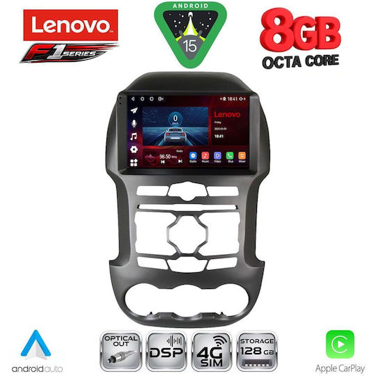 Lenovo Car Audio System for Ford Ranger 2011-2015 (Bluetooth/USB/WiFi/GPS/Apple-Carplay/Android-Auto) with Touch Screen 9"