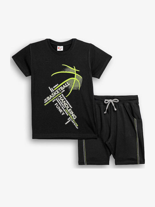 Kinder-Set mit Shorts Sommer 2Stück Schwarz