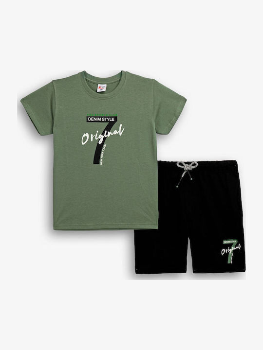 Funky Set pentru copii cu șorturi Vară 2buc Negru Funky Set pentru copii cu șorturi Vară 2buc Negru