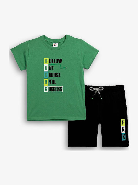 Funky Kinder-Set mit Shorts Sommer 2Stück Schwarz