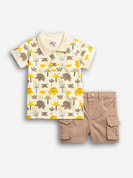 Funky Kids Set With Beige Shorts 2 Pieces