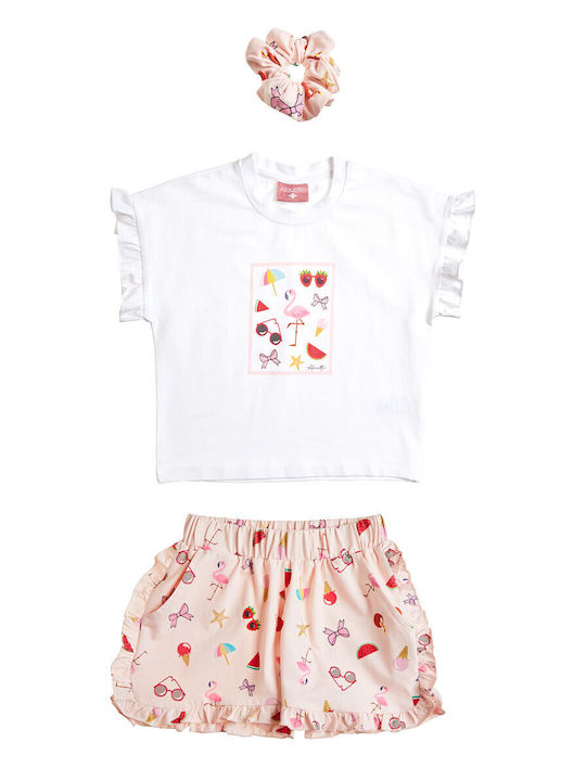 Kinder-Set mit Shorts Sommer 2Stück Weiß