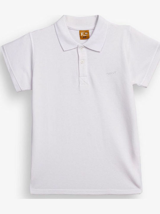 Funky Polo pentru copii Cu mânecă scurtă Alb