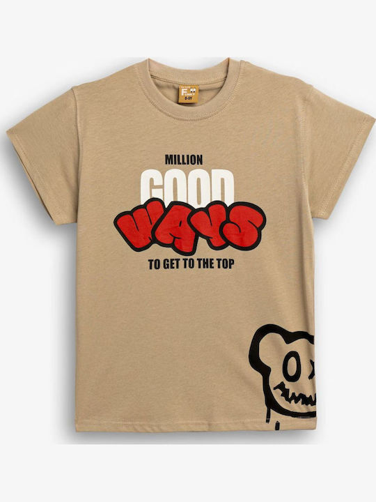 Funky Kids' T-shirt Tabac Brown