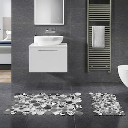 UnicUtil Rutschfest Set Badematten Synthetisch,Polyester/Cotton/Leather Rechteckig 394ANR1495 Gray 2Stück