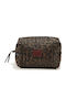 La Millou Leopard Nylon Quilted Cosmetic Bag Choco 16x25x13cm