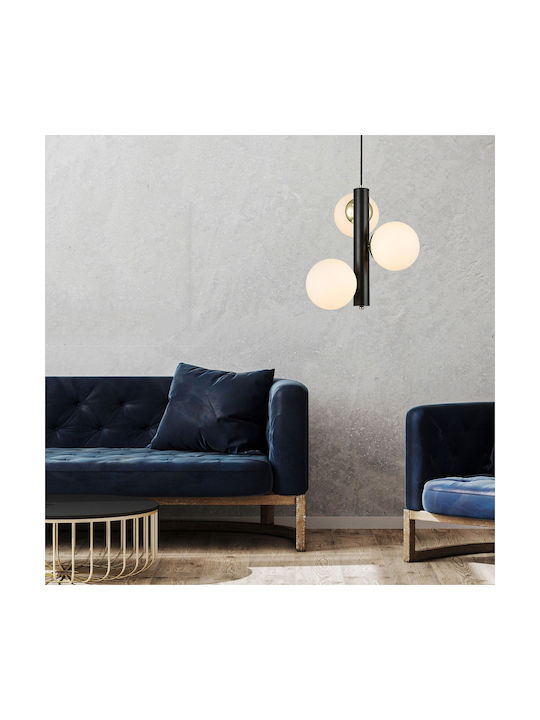 Agora Lighting Reglabil Lustră Negru cu Dulie E14, E.14 37cm.