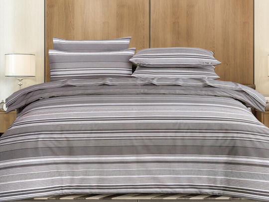 Sheet Sets King Size with Elastic 180x200+30cm. Reactive Grey 4pcs