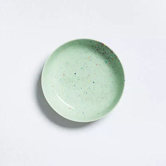 Egg Back Home New Party Pasta Plate Pasta Ceramic Green with Diameter 21cm