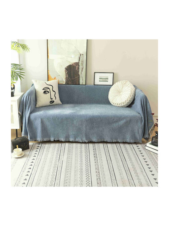 SpitiBazaar Σετ Ριχτάρια 3τμχ Chenille Γκρι Σιέλ