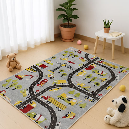 Saray Home 3d City Adventure Детско килимче Сив 200x250см