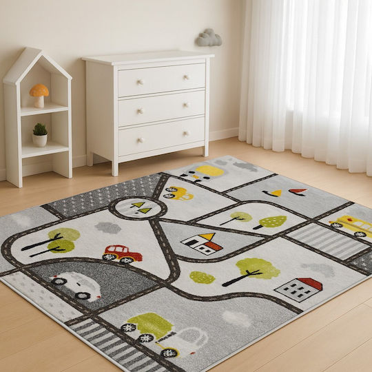 Saray Home 3d City Adventure Детско килимче Сив 160x210см