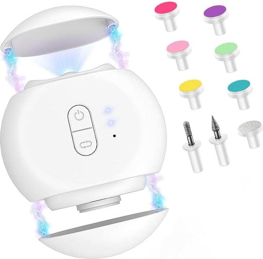 Electric Nail Clipper & Nail File 2 1 Rechargeable Led 9 Interchangeable Heads