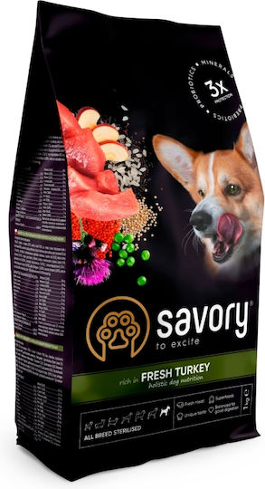 Savory Pet 1kg Dry Food for Neutered Dogs with Meat, Turkey, Apple and Rice