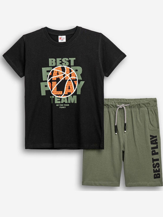 Funky Kids' Set with Shorts Summer 2pcs Black