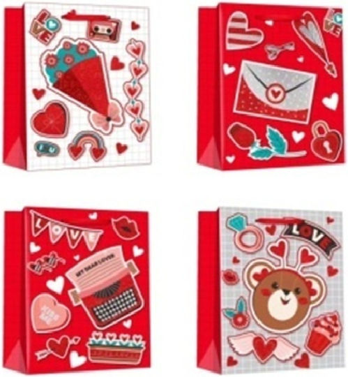 Love Paper Gift Bag 10x23x18cm Various Colors