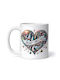 Marry Christmas Heart Lia Ornament de masă de Crăciun Cană Alb