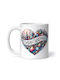 Marry Christmas Heart Liza Ornament de masă de Crăciun Cană Alb
