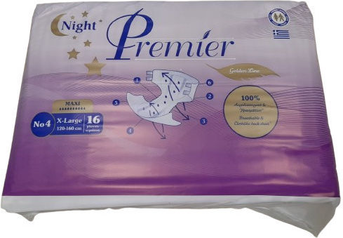 Mediform Premier Night Golden Line Incontinence Diapers XLarge 16pcs
