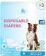 3 X 12 Pcs Clean Pets Diapers Female Dogs Medium Size M 38-58 Cm