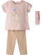 Kids' Set with Leggings Summer 3pcs Pink
