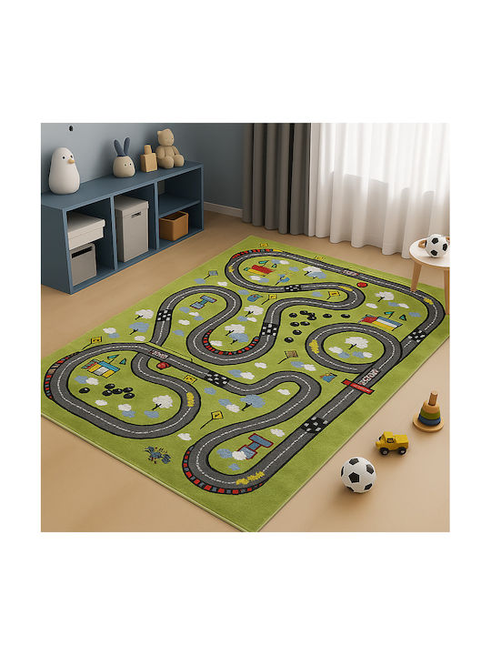 Saray Home 3d City Adventure Παιδικό Χαλί Πράσινο 133x170cm