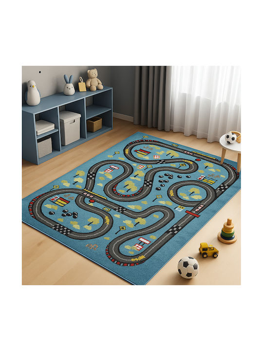 Saray Home 3d City Adventure Παιδικό Χαλί Μπλε 160x210cm
