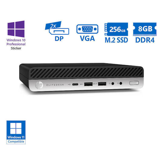HP EliteDesk 800 G4 DM Refurbished Grade A (Core i5-8500/8GB/256GB SSD/No OS)