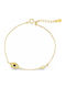 Slevori Women's Bracelet with design Eye made of Silver Gold Plated