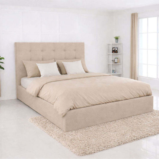 Dolce Double Bed with Storage Space for Mattress 160x200cm Beige-Tortora-Sand-Cappuccino