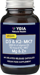 Ygia D3 & K2-MK7 600mg 60 φυτικές κάψουλες Ygia D3 & K2-MK7 600mg 60 φυτικές κάψουλες