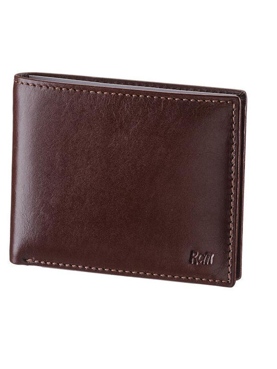 Leather Men's Wallet Travel with RFID Brown