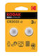 Kodak Lithium Watch Battery CR2032 2pcs