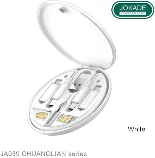 Jokade USB zu Typ-C,TC-TC Kabel Weiß 0.29m (JA039-WHITE)
