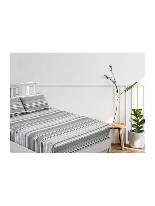 Reactive Σεντόνι Μονό με Λάστιχο 100x200εκ. Grey