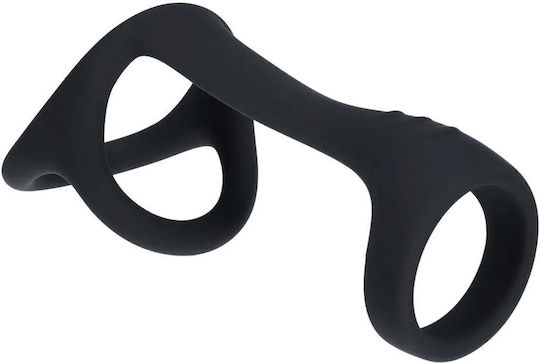 Tri O Silicone Shaft Cock Ball Ring Black